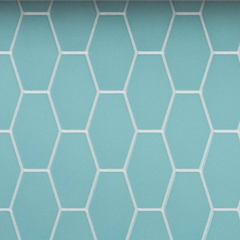 Long Hex 10.60in.x11 in. Glass Mosaic Tile, Skyline Matte