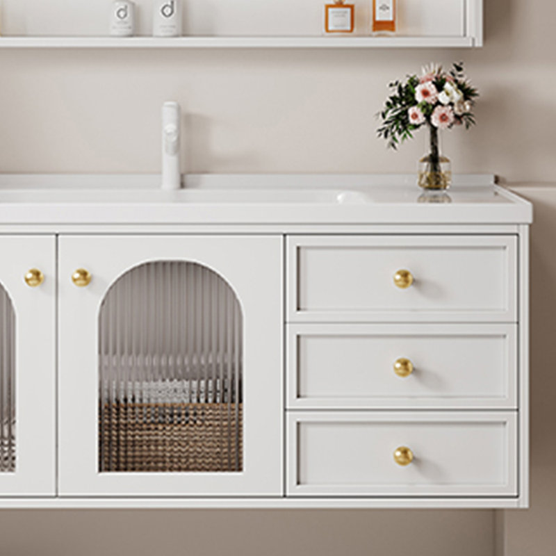 French style bathroom cabinet simple, White