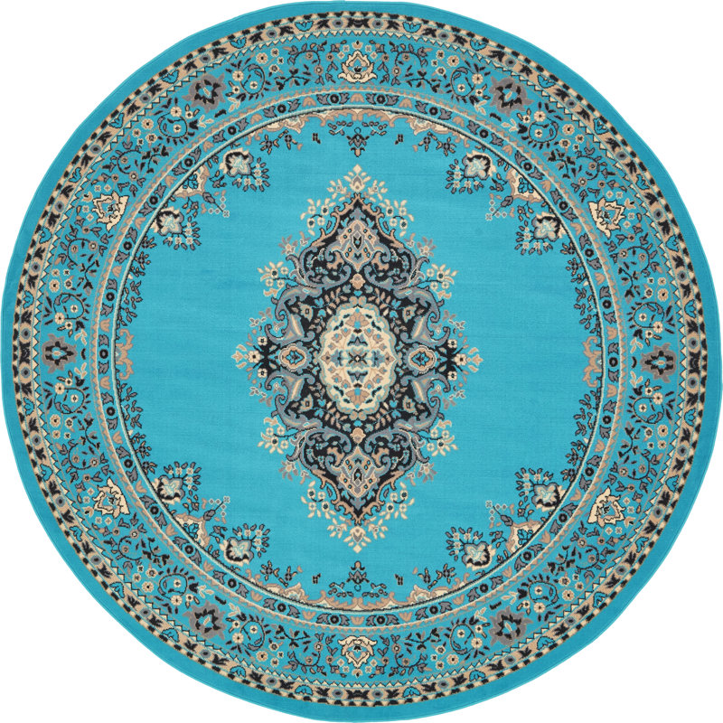 Balthrop Floral Indoor Rug, Round 8'