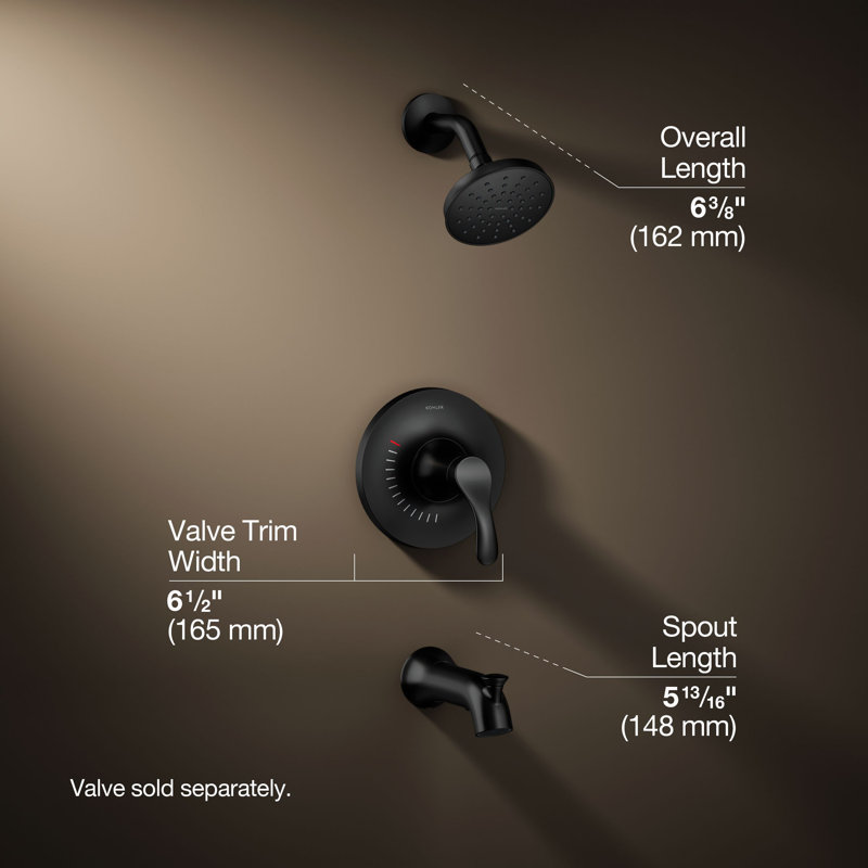 Simplice Rite-Temp Pressure-Balancing Bath And Shower Faucet Trim Set, 1.75 Gpm, Matte Black
