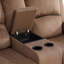 Ensemble de salon inclinable 2 pièces en similicuir brun avec console de rangement et porte-gobelets-2065825654