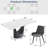7-Piece Modern Rectangular Sintered Stone Dining Table Set With 6 Faux Leather Chairs-721967278-721813769-721813767