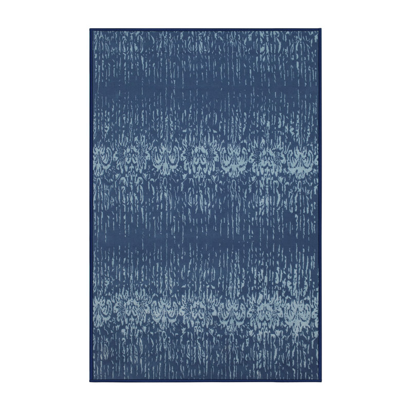 Tapis de zone bleu contemporain, Rectangle 2 pi x 3 pi