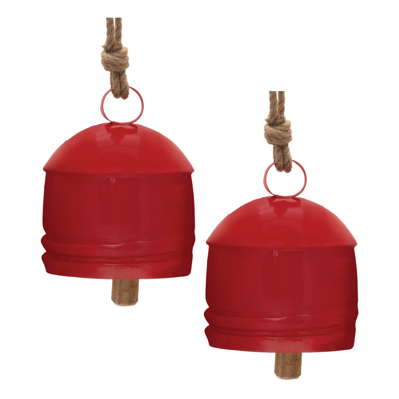Ornement cloche rustique en métal (ensemble de 4)