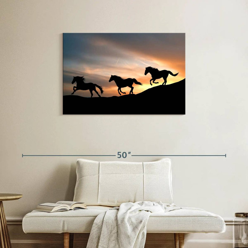 Wild Horses Galloping, 24" H x 36" W