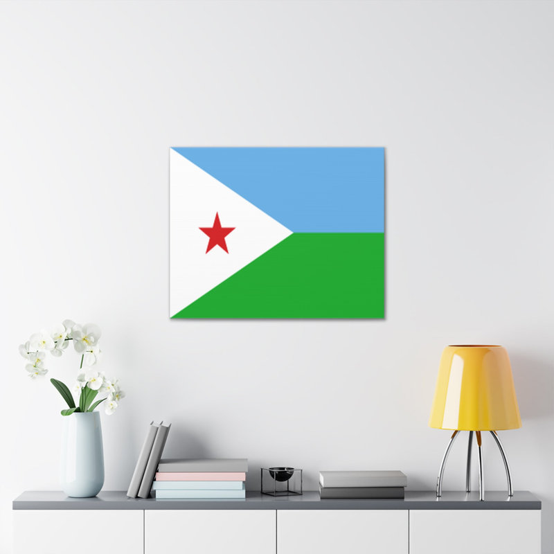 "Drapeau du pays djiboutien" sur toile, H 24 po x l 30 po