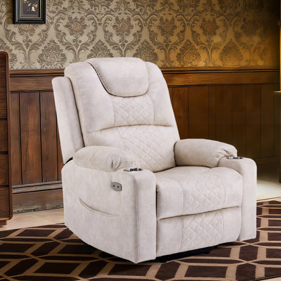 Carollynn Oversized Power Lift Chair for Elderly, Recliner with Heat & Massage,Cup Holders,Side Pockets