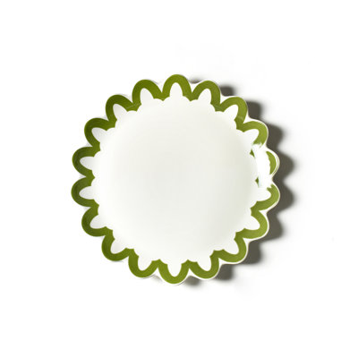 Plateau à bordure festonnée olive Arabesque