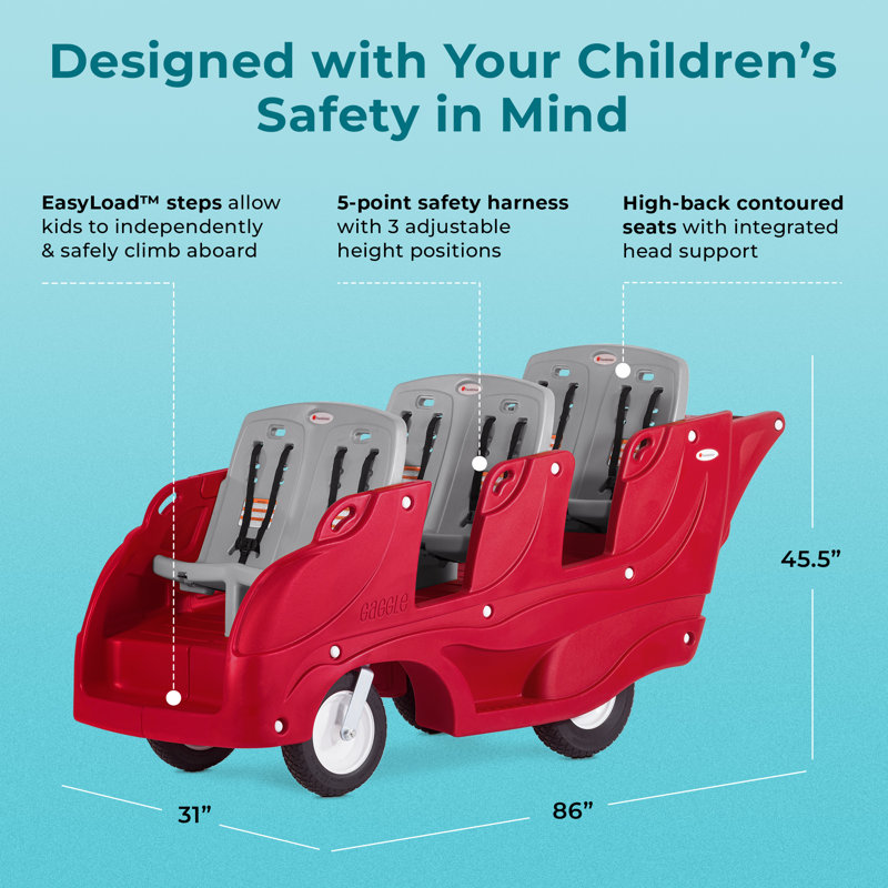 Gaggle Parade Multi-Child Buggy, Red/Gray