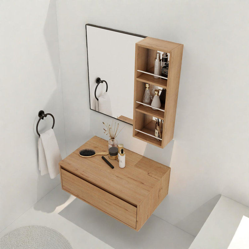 Ensemble de coiffeuse 30 "avec miroir et armoire ouverte