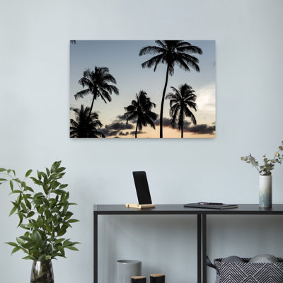Art contemporain, paysage de palmier abstrait, paysage de plage