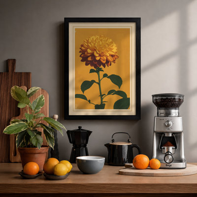 Golden Chrysanthemum Botanical - Framed Print