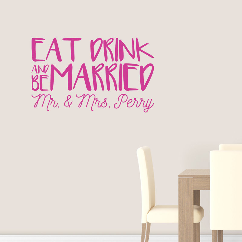 Décalcomanie murale "boisson mangere et be marié", Rose