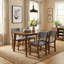 Ensemble de salle à manger 5 pièces - Table en bois massif et chaises rembourrées-501575729
