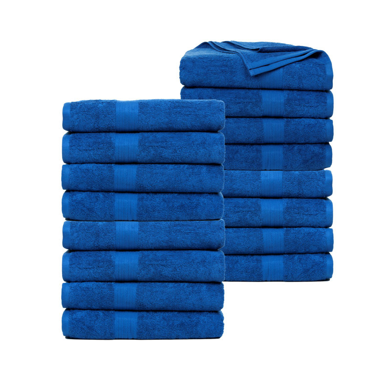 Ensemble de serviettes 100% coton super doux et absorbant Como, Bleu marine, Serviettes de bain - paquet de 16