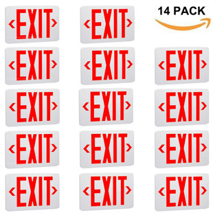 Thermoplastic LED Double Sided Exit Sign (Set of 14)