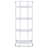 Glossy White 4-Shelf Open Back Bookcase