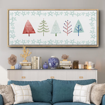 Christmas Tree Whimsy Collection C- Framed Canvas