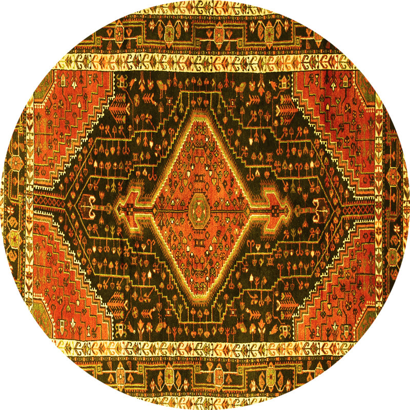 Washable Southwestern Indoor Rug, Round 7'