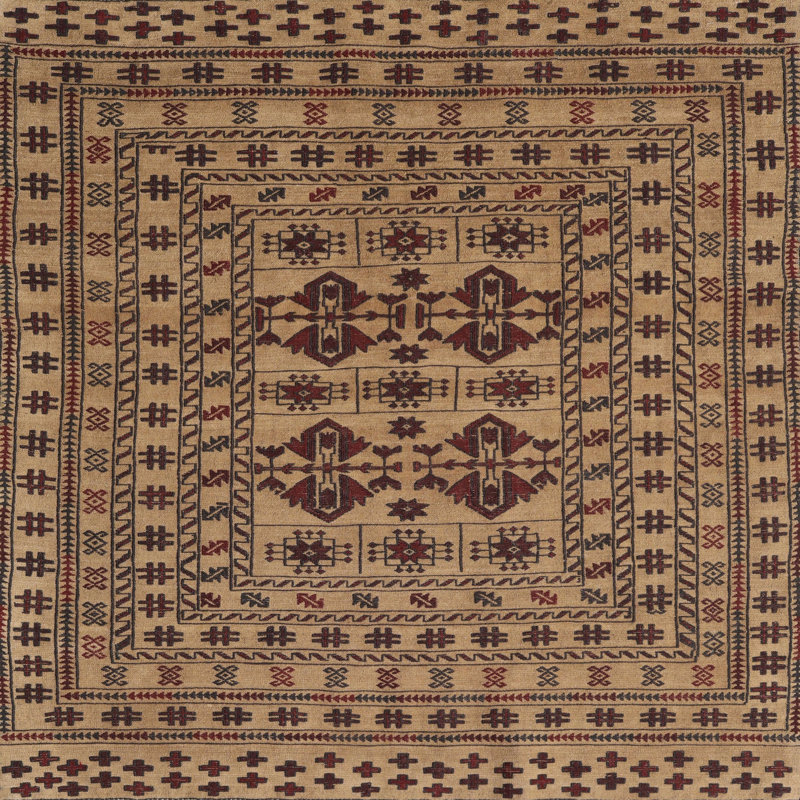 Tapis kaki foncé Southwestern, Rond 7 pi