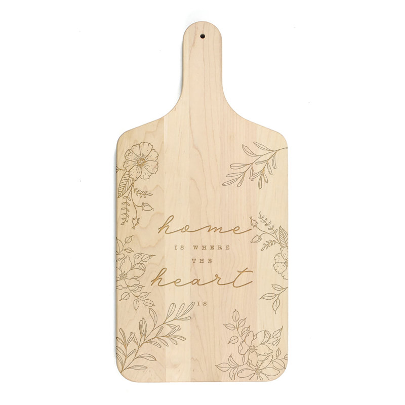 Home Is Where The Heart Is Floral Cutting Board