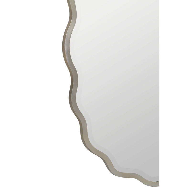 Serafina Scalloped Wall Mirror, Silver