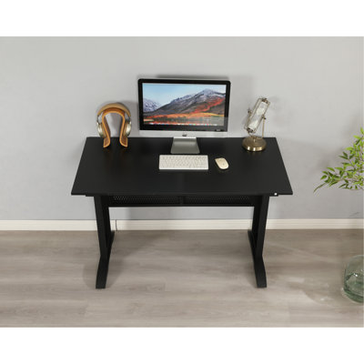 Computer Desk, 47 Inch Office Desk, Gaming Desk Writing Desk Work Desk for Home Office, Study, Modern Simple Desk,Metal Frame Black
