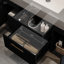 Meuble-lavabo flottant contemporain simple de 39,4 po avec comptoir en faux marbre, lavabo en céramique et beaucoup de rangement