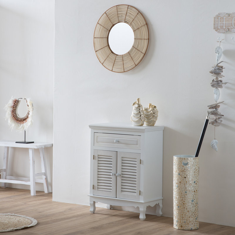 Swihart Rattan Flat Wall Mirror