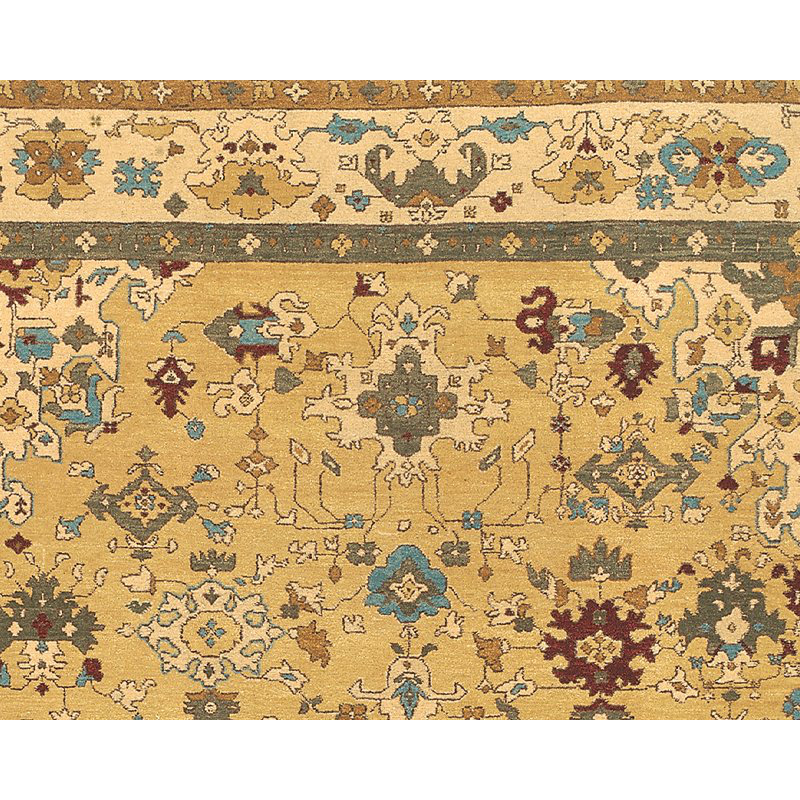Herat Wool Oriental Area Rug in Beige/Gold, Rectangle 8' x 10'