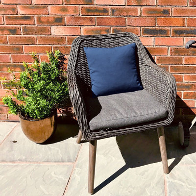 rucomfy Indoor/Outdoor Cushion with Insert Filling - Accessories for Home and Garden Decor Scatter Pillow - Pre Filled with Fibre Inner - Water Resistant - 45 x 45cm