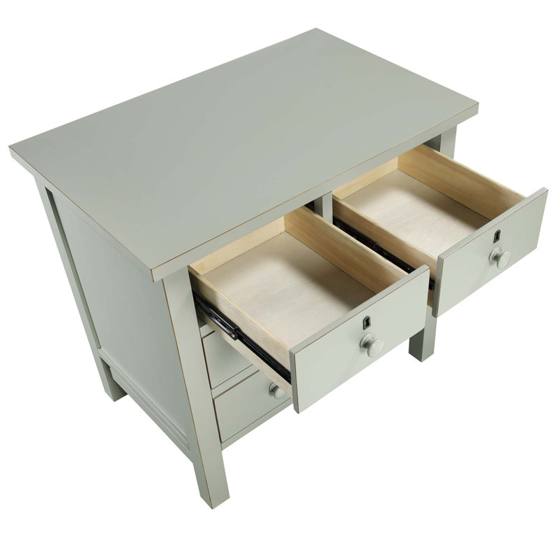 Georgina 4-Drawer Storage Nightstand, Antique Gray