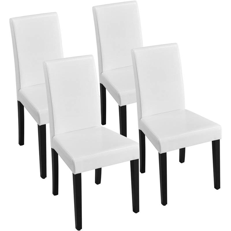 Espiye 18.7'' H Faux Leather Upholstered Parsons Chair, White