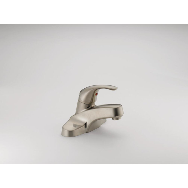 Centerset Single-handle Bathroom Faucet with Drain Assembly, Brushed Nickel