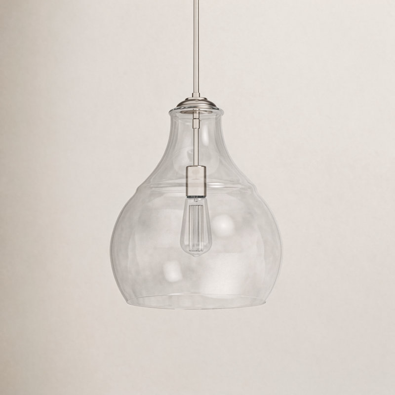 Luminaire suspendu à 1 lumière Seagrove, Nickel satiné