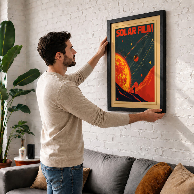 Solar Expedition Retro - Framed Print, A1 - 84.1 x 59.4 cm, White