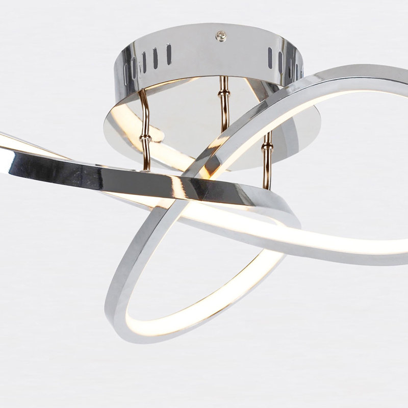 Cleophis LED Semi Flush Mount, Polished Chrome