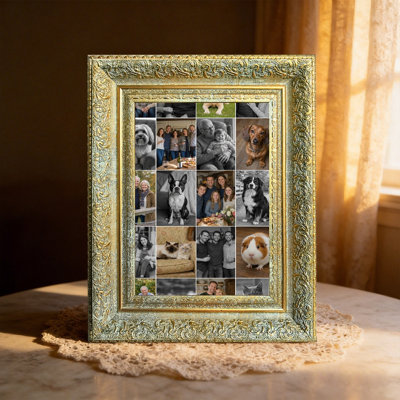 Antique Gold 3 PCS Statement Picture Frame for 8" x 10" Photos and Bedroom Decor