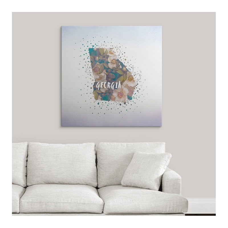 « georgia state fleur (cherokee rose) », impression, H 35 po x l 35 po x P 1,5 po, Toile