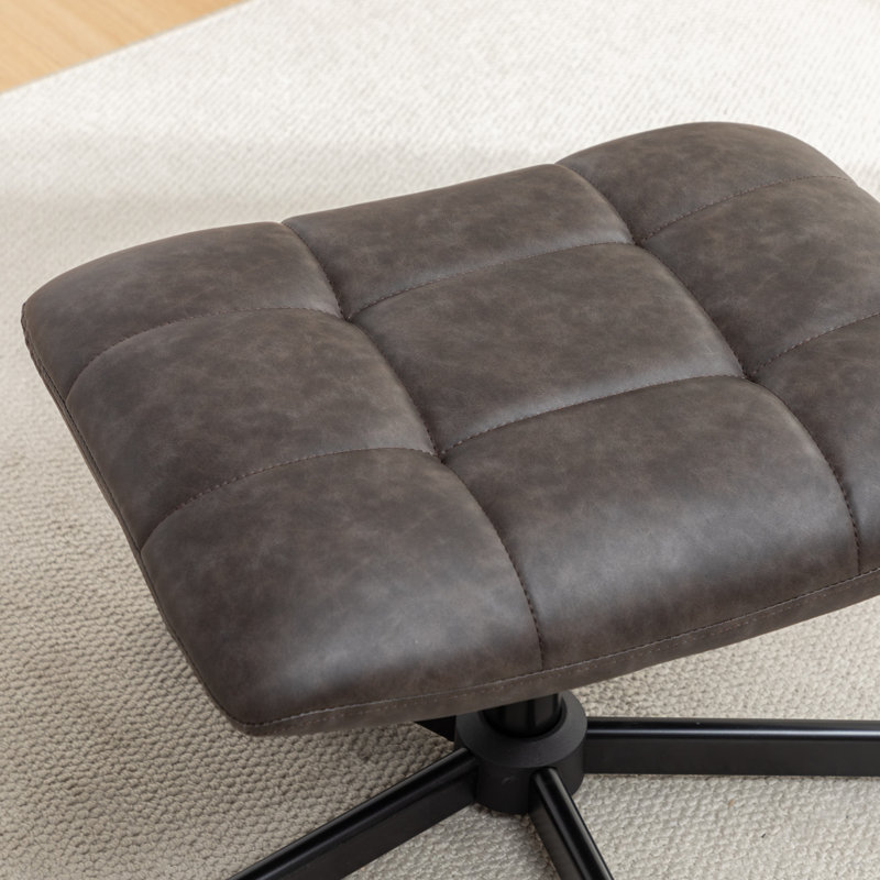 Fauteuil d'appoint pivotant en similicuir Trunell, Similicuir brun