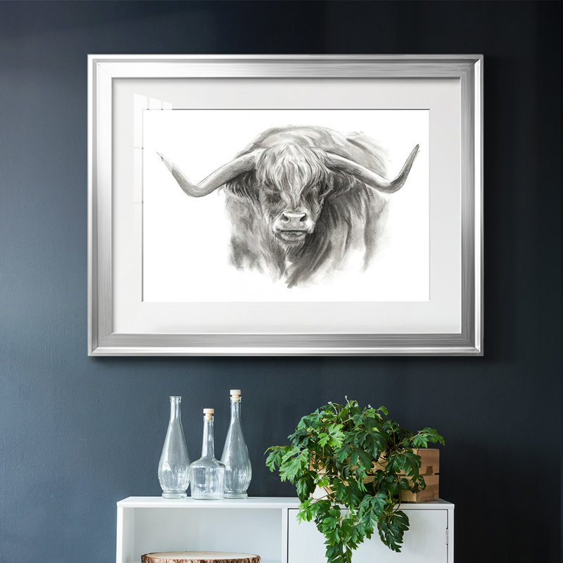 " Soft Focus Highland Cattle II ", Silver, 19" H x 27" W x 1.5" D