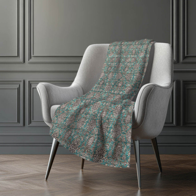 Jeté floral Sherpa ASB702 Addison, Sarcelle