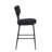 Modern Of 2 Black Bar Stools, Metal Structure, Ergonomic Support, 25 - Inch Seat, Good For Kitchen And Hotel Counters Stools With Fabric Upholstery, 2, Solidly Welded Footrest, , Easy To Install,