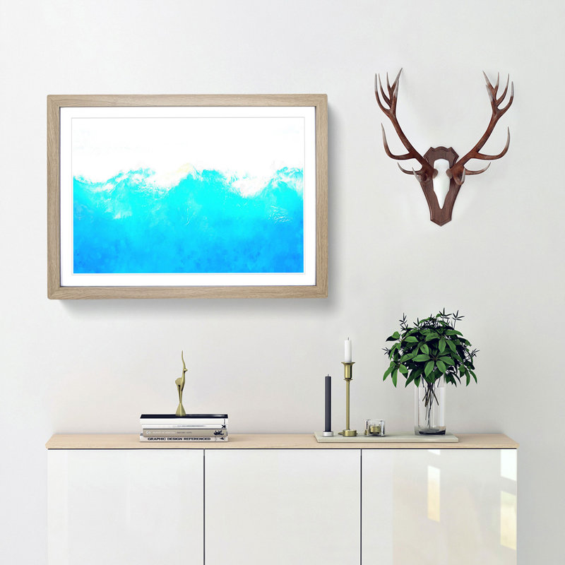 Mountain Tops - Picture Frame Graphic Art Print, 62cm H x 87cm W x 2cm D, Oak Framed