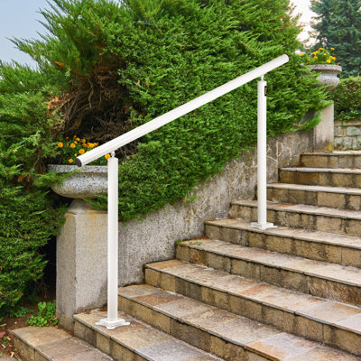 VEVOR Outdoor Stair Railing Kit, 5 FT Handrails for 0-5 Steps Aluminum Stair Hand Rail