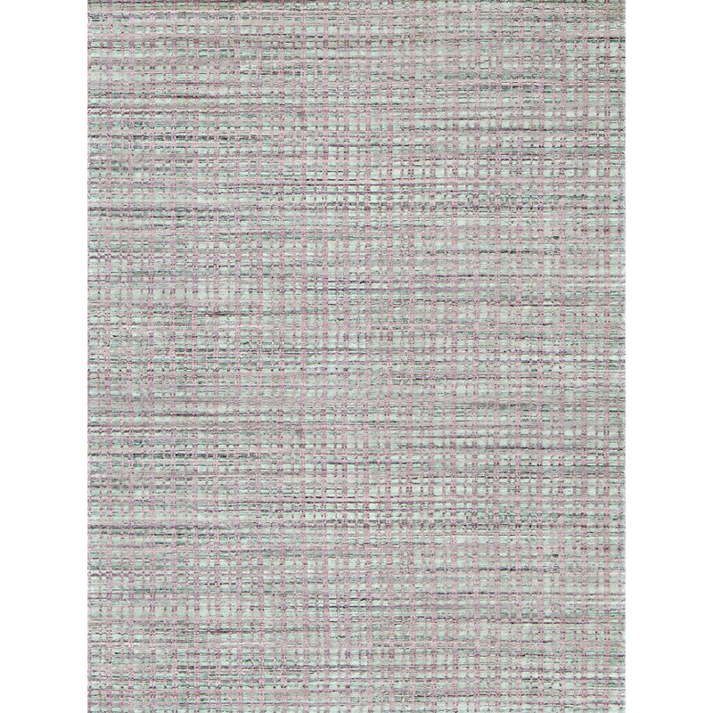 Tapis rose et argent noué à la main de haute qualité, Rectangle 6 pi x 9 pi