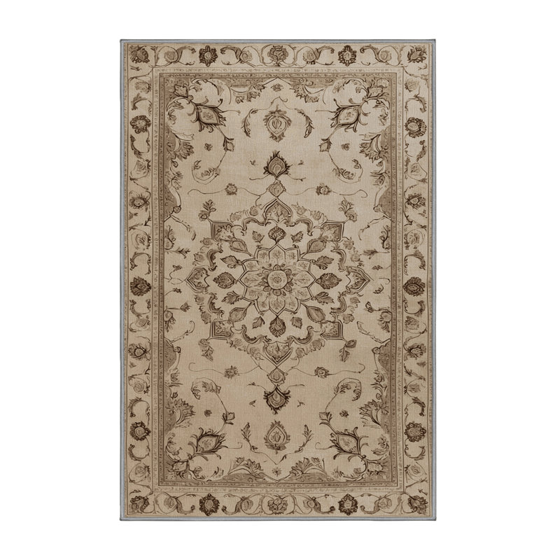 Tapis gris Tabriz lavable à la machine