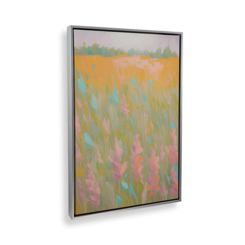 Symphony of Pastel Meadows I, reproduction sur toile dans un cadre, H 48,75 po x l 32,75 po, Chrome poli