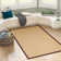 Nannette Handmade Medium Beige Berber with Brown Cotton Border Area Rug