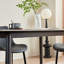 Table de salle à manger rectangulaire moderne avec plateau en céramique et base en métal-118318772